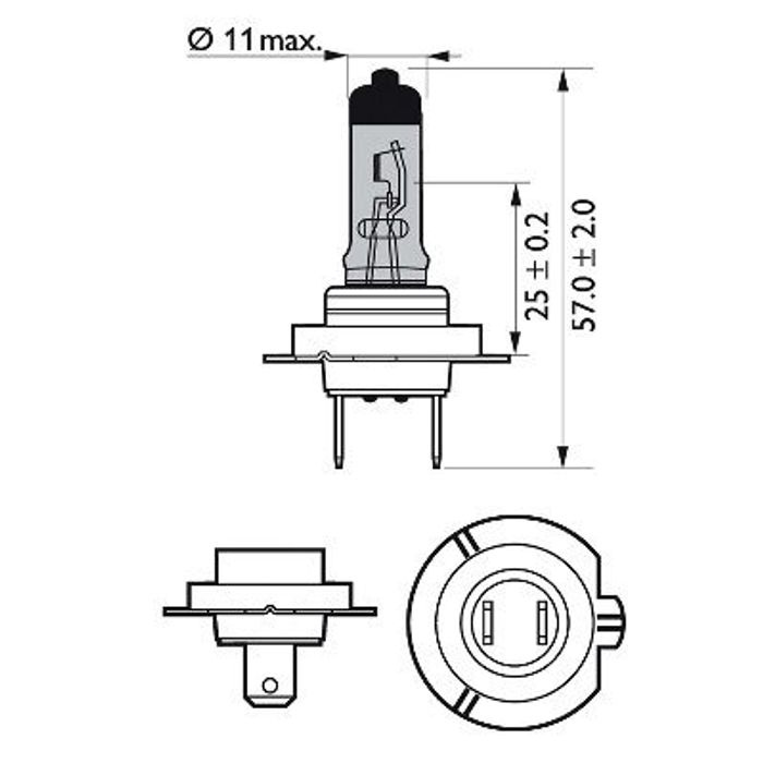 Glühbirne (Blister 1Stück) H7 12V 55W PX26D Motorrad WhiteVision ultra moto 4...