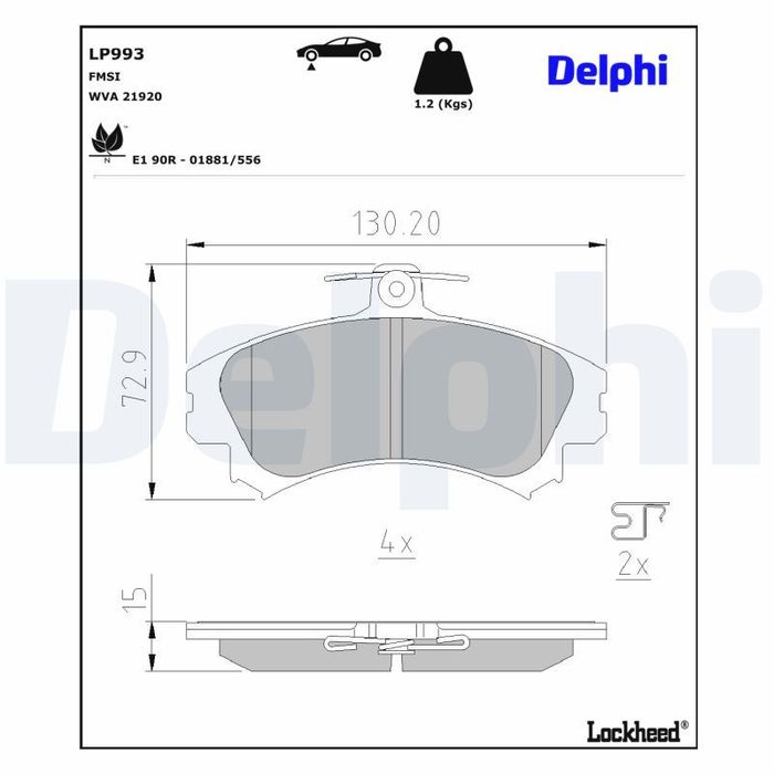 Bremsbelagsatz vorne , passt zu: VOLVO S40 I, V40; MITSUBISHI CARISMA, COLT C...