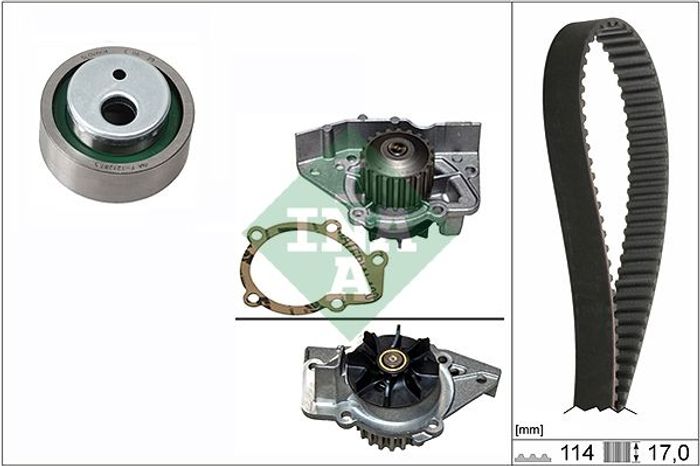 Ventilsteuerung Satz (Riemen + Rolle + Flüssigkeitspumpe) passt zu: CITROEN E...
