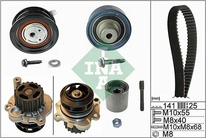 Ventilsteuerung Satz (Riemen + Rolle + Flüssigkeitspumpe) passt zu: AUDI A3;...