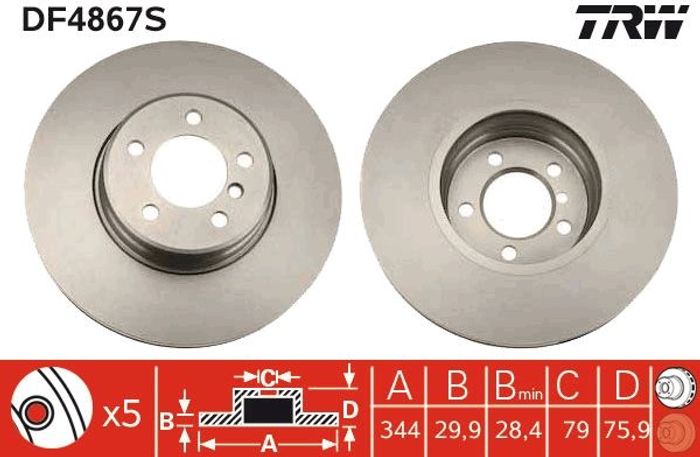 Bremsscheibe vorne L/R passt zu: LAND ROVER RANGE ROVER III 3.0D-4.4 03.02-08.12