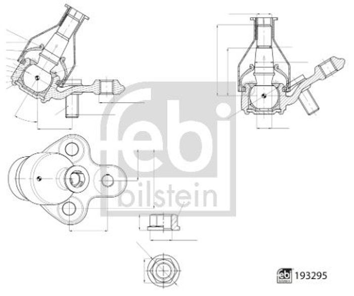 Schwingenbolzen vorne L/R (vorne) (kegeldurchmesser 15mm) passt zu: MAZDA 2;...