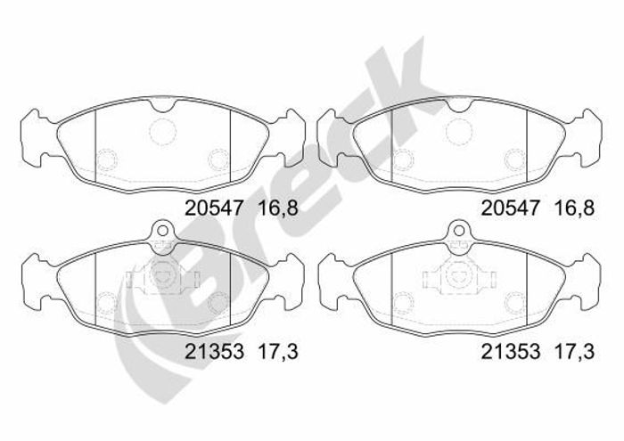 Bremsbelagsatz vorne , passt zu: CHEVROLET CORSA, TIGRA; DAEWOO LANOS, NEXIA;...