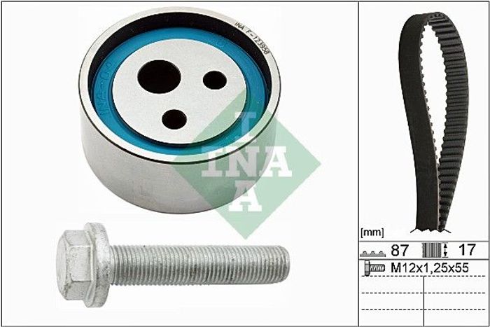 Ventilsteuerung Satz (Riemen + Rolle) passt zu: NISSAN KUBISTAR; RENAULT CLIO...