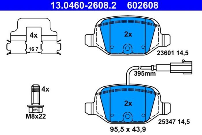 Bremsbelagsatz hinten , passt zu: ABARTH 500 / 595 / 695, 500C / 595C / 695C;...