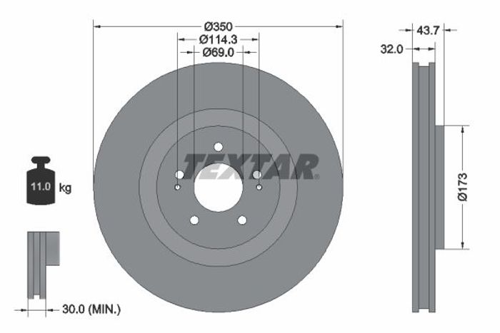 Bremsscheibe vorne L/R passt zu: MITSUBISHI LANCER VIII 2.0 10.07