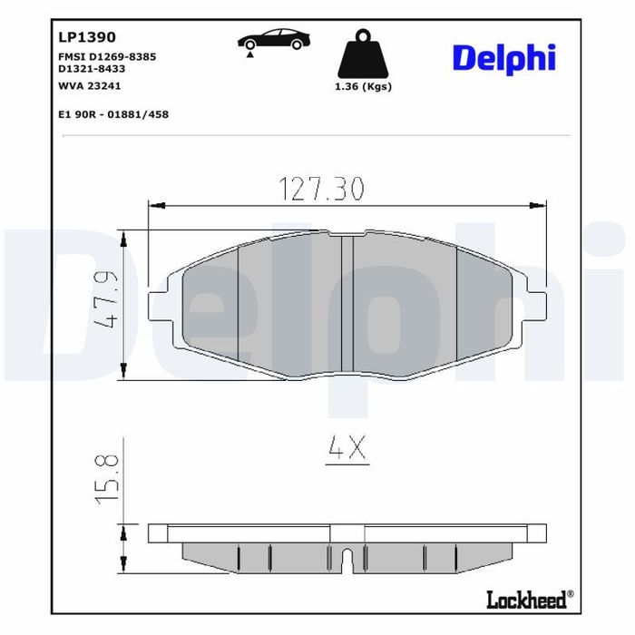 Bremsbelagsatz vorne , passt zu: CHEVROLET CAMARO, LANOS, MATIZ, SPARK; DAEWO...