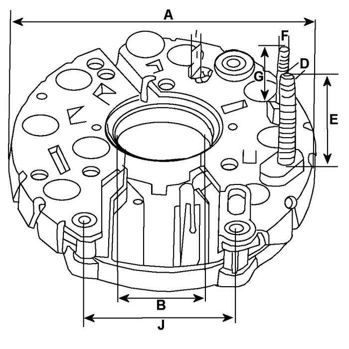 Diodenplatte der Lichtmaschine (50A) passt zu: DAF; IVECO; MAN; MERCEDES