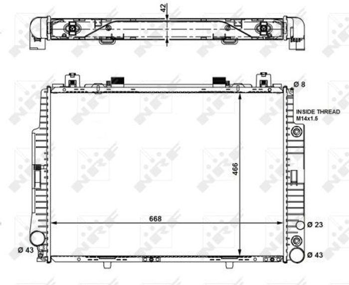 Kühler Motor passt zu: MERCEDES S (C140), S (W140) 4.2/5.0/6.0 02.91-12.99