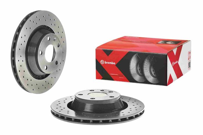 Bremsscheibe, BREMBO Xtra, 1Stück, Gelocht, hinten ; L/R, außendurchmesser 31...