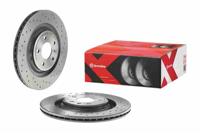 Bremsscheibe, BREMBO Xtra, 1Stück, Gelocht, hinten ; L/R, außendurchmesser 33...