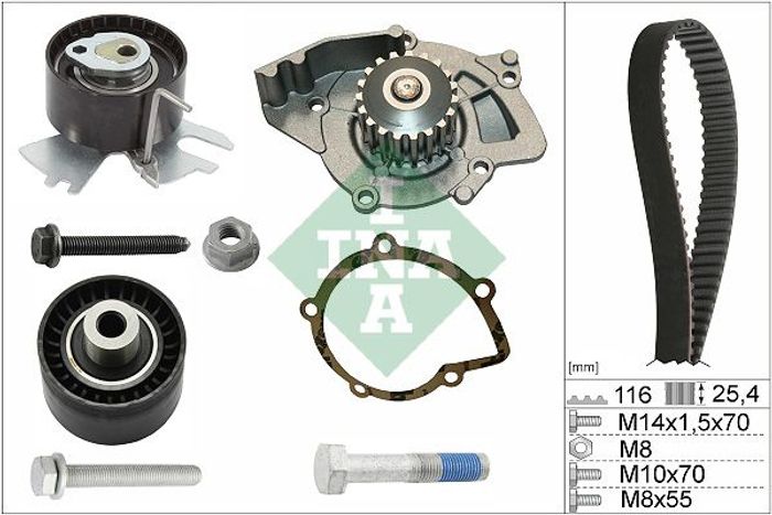 Ventilsteuerung Satz (Riemen + Rolle + Flüssigkeitspumpe) passt zu: DS DS 5;...