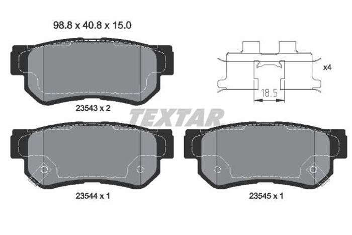 Bremsbelagsatz hinten , passt zu: HYUNDAI ELANTRA IV, GETZ, GRANDEUR, HIGHWAY...