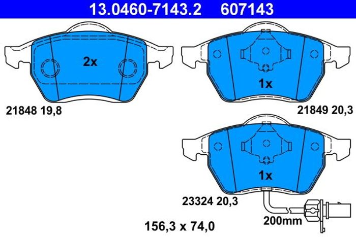 Bremsbelagsatz vorne , passt zu: FORD GALAXY I, GALAXY MK I; FORD USA FOCUS,...