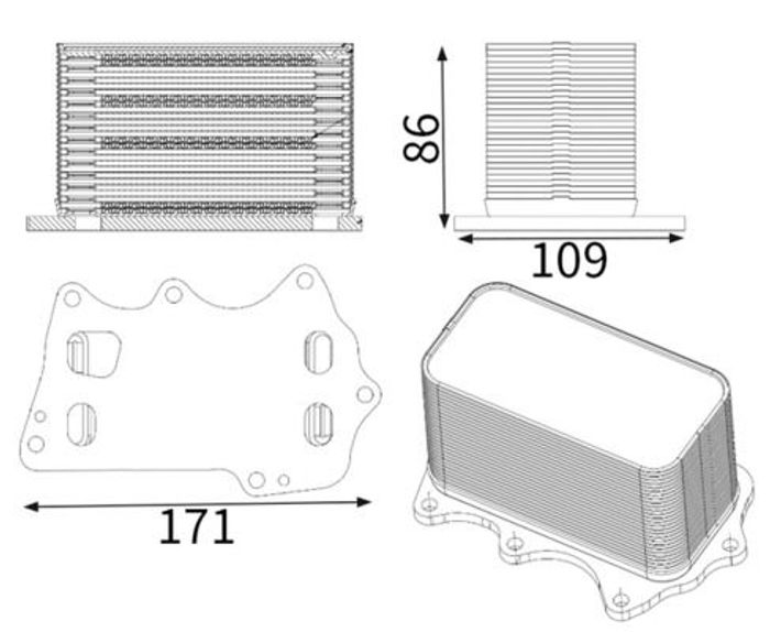 Ölkühler passt zu: BMW 1 (F20), 1 (F21), 2 (F22, F87), 2 (F23), 2 (G42, G87),...