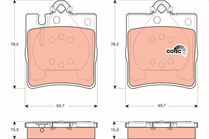 Bremsbelagsatz hinten , passt zu: MERCEDES C (CL203), C (W203), C T-MODEL (S2...