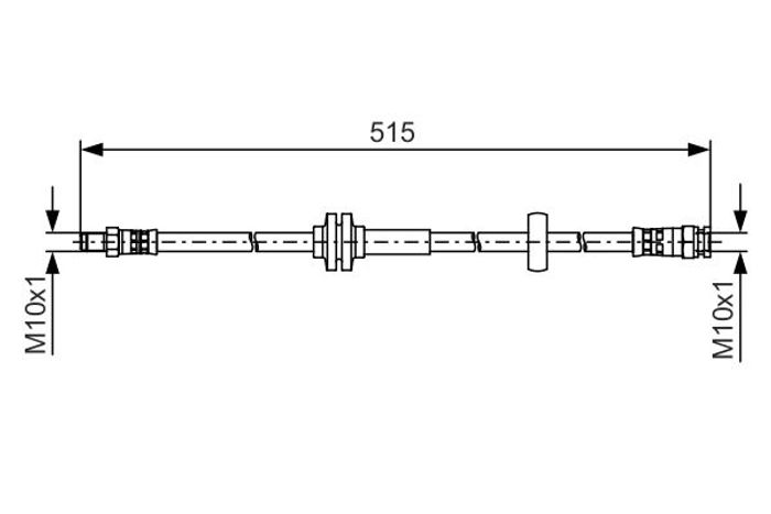 Bremsleitung elastisch vorne L/R (länge 492mm, M10x1/M10x1) passt zu: CITROEN...