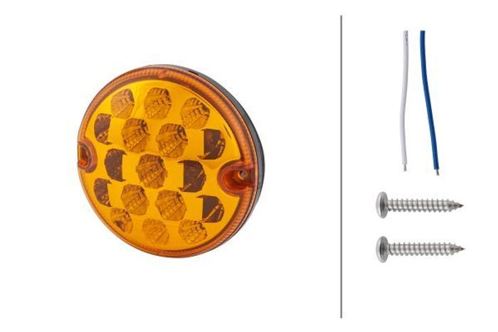 Lampe hinten L/R (LED, 12/24V, mit Blinker, kabellänge: 0,25m, vertieft, fi95mm)