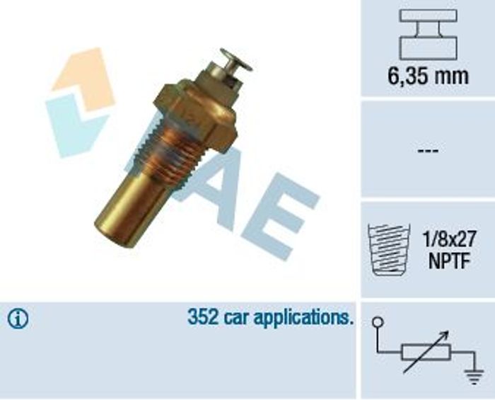 Kühlmitteltemperatur -Sensor (anzahl der Pins: 1, weiß) passt zu: DAEWOO ESPE...