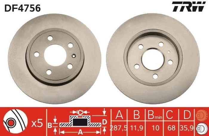 Bremsscheibe hinten L/R passt zu: AUDI A4 B6, A4 B7, A4 B8; SEAT EXEO, EXEO S...