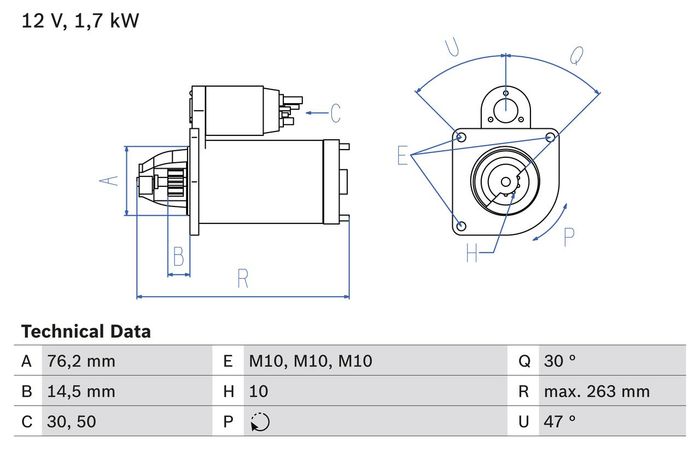 Anlasser (12V, 1,7kW, runderneuert) passt zu: FORD COURIER, ESCORT CLASSIC, E...
