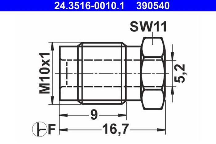 Bremsschlauchstecker; Element Bremsleitung (gewindedurchmesser: 5,2mm länge:...