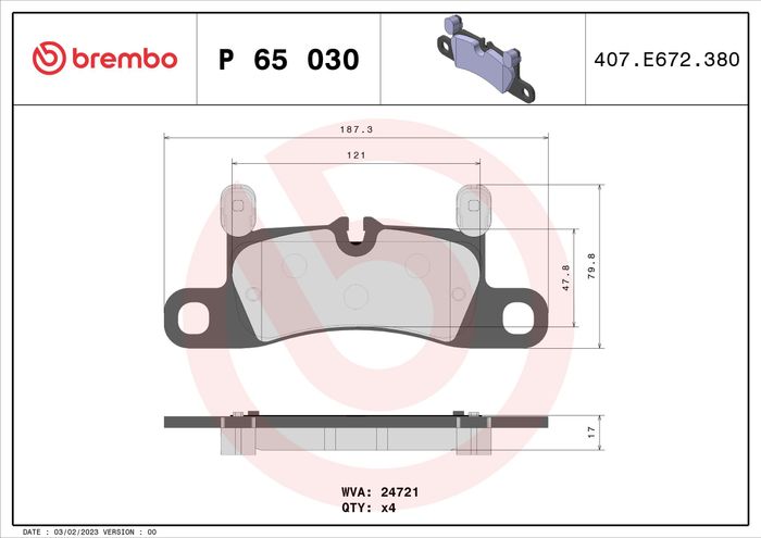 Bremsbelagsatz hinten , passt zu: PORSCHE 911, 911 TARGA, CAYENNE 2.9-4.8 06.10