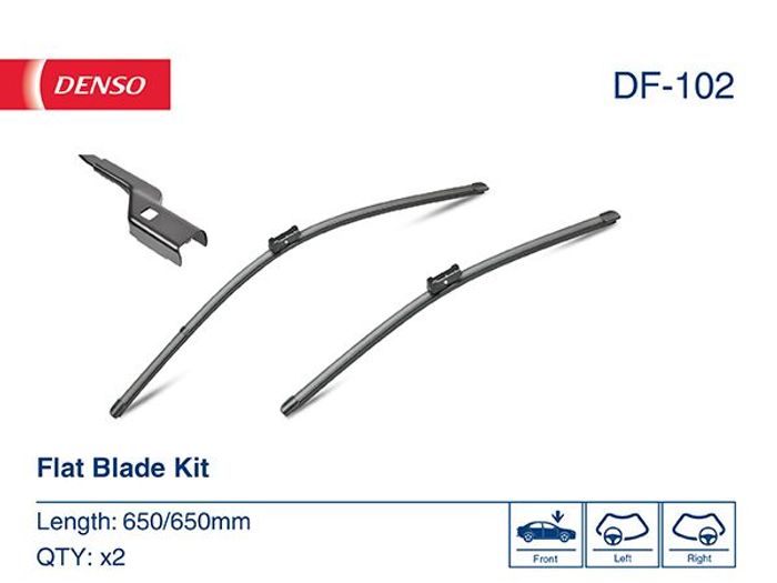 Wischerblatt Flachbalkenwischer vorne mit Spoiler (2Stück) Flat Blades 650mm...