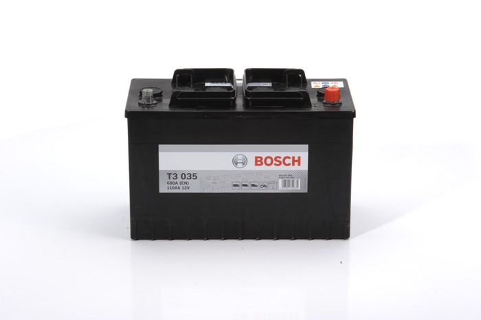 Batterie BOSCH 110Ah/680A T3 (P+ Standardpol) 349x175x235 B13 - Fuß mit der H...