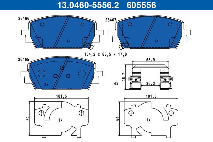 Bremsbelagsatz vorne , passt zu: HYUNDAI SANTA FE IV, SANTA FE V; KIA SORENTO...