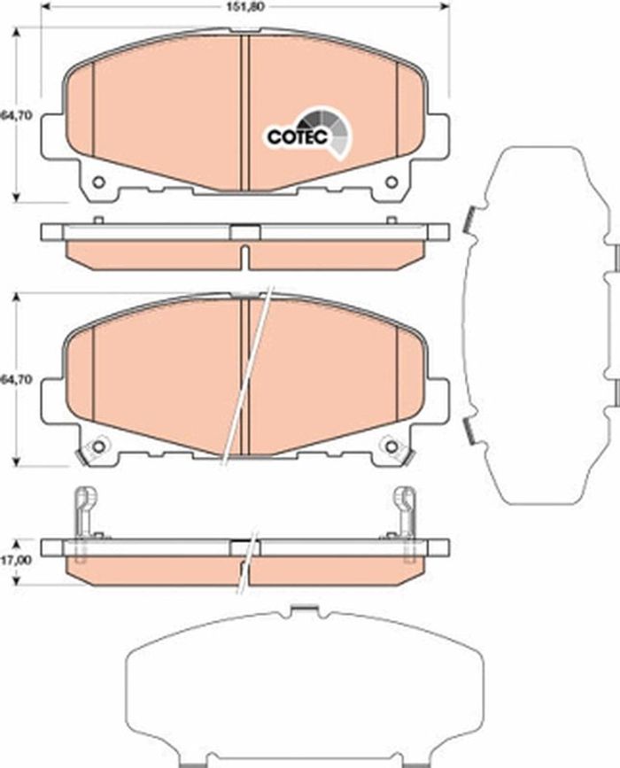 Bremsbelagsatz vorne , passt zu: ACURA TLX; HONDA ACCORD IX, ACCORD VIII 2.0-...
