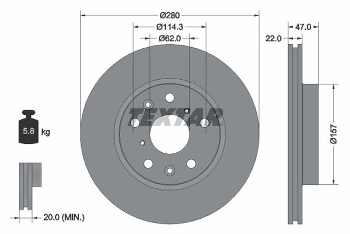 Bremsscheibe vorne L/R passt zu: FIAT SEDICI; SUZUKI SX4 1.5-2.0D 06.06