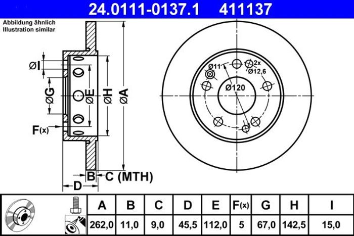 Bremsscheibe vorne L/R passt zu: MERCEDES 190 (W201) 1.8-2.5D 10.82-08.93