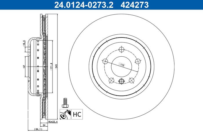 Zweiteilige Bremsscheibe hinten passt zu: BMW 2 (G42, G87), 3 (G20, G80, G28)...