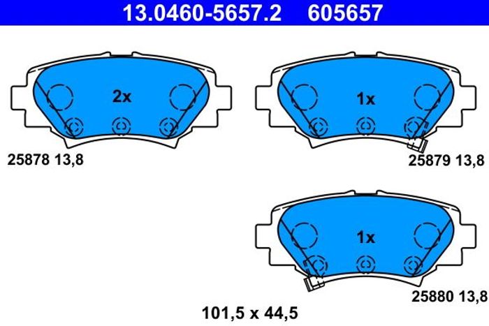 Bremsbelagsatz hinten , passt zu: MAZDA 3 1.5-2.5 07.13-05.19