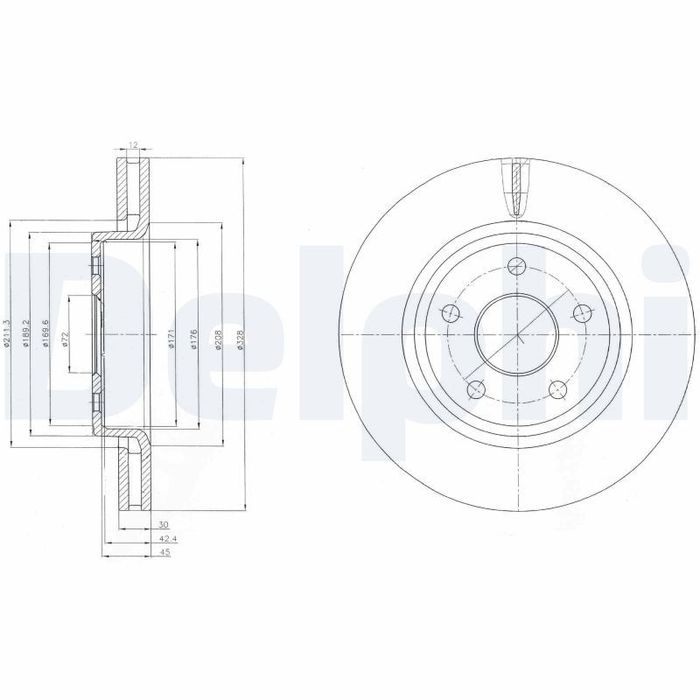 Bremsscheibe vorne L/R (328mmx30mm) passt zu: JEEP COMMANDER, GRAND CHEROKEE...