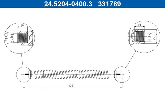 Bremsleitung elastisch hinten L/R (länge 425mm, M10x1/M10x1) passt zu: AUDI Q...