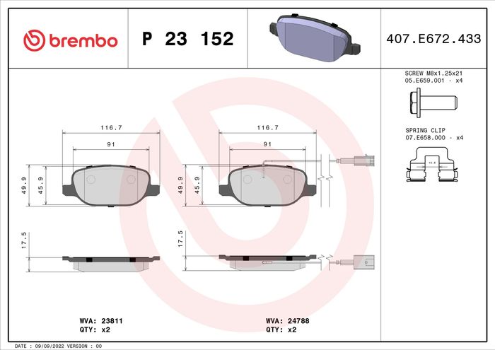 Bremsbelagsatz hinten , passt zu: ALFA ROMEO 159, GIULIETTA 1.4-2.0D 03.06-12.20