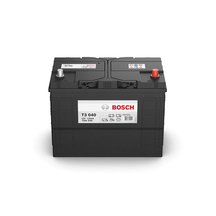 Batterie BOSCH 125Ah/720A T3 (P+ Standardpol) 344x172x285 B01 - Fuß mit der H...