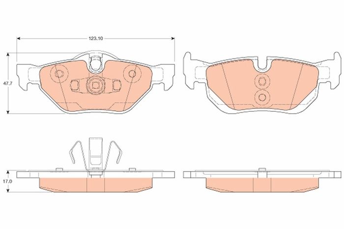 Bremsbelagsatz hinten , passt zu: BMW 1 (E81), 1 (E82), 1 (E87), 1 (E88), 3 (...