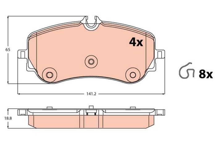 Bremsbelagsatz hinten , passt zu: MAN TGE; VW AMAROK, CRAFTER, GRAND CALIFORN...