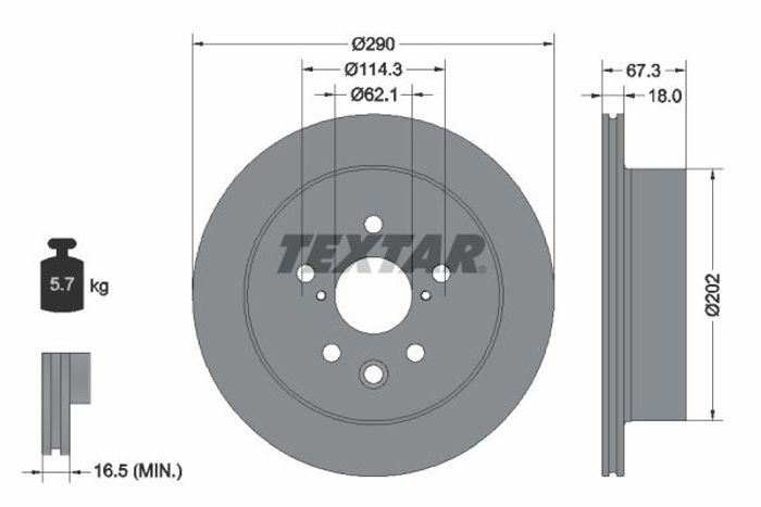 Bremsscheibe hinten L/R passt zu: LEXUS IS III 2.0/2.5/2.5H 04.13