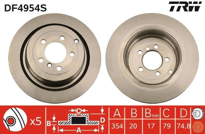 Bremsscheibe hinten L/R passt zu: LAND ROVER RANGE ROVER III 3.0D-5.0 03.02-0...