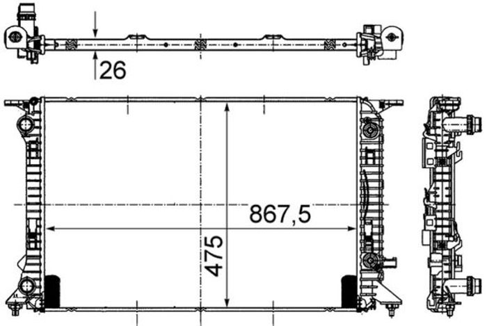 Kühler Motor (automatikgetriebe) passt zu: AUDI A4 ALLROAD B8, A4 B8, A5, A6...