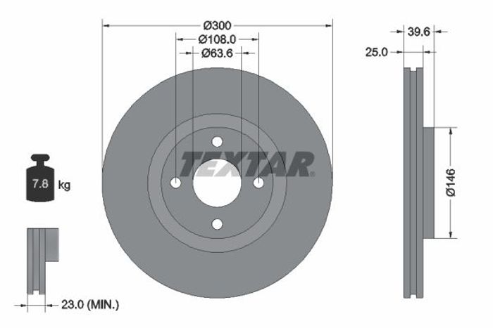 Bremsscheibe vorne L/R passt zu: FORD ECOSPORT 1.0-2.0 08.12
