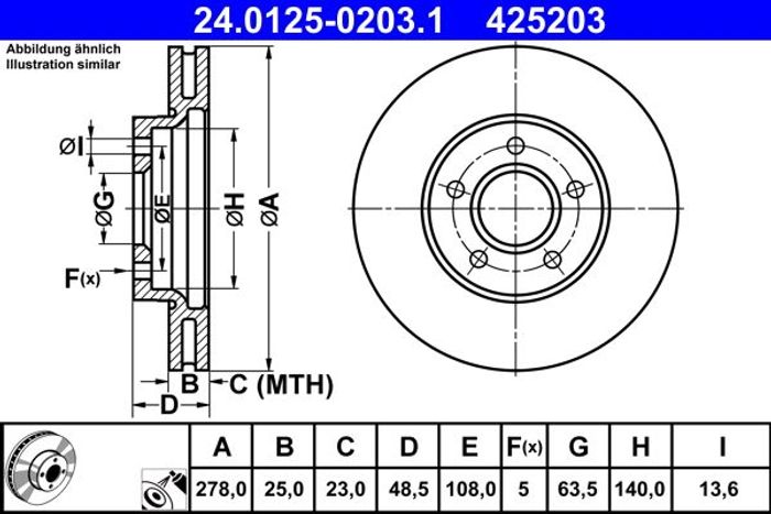 Bremsscheibe vorne L/R passt zu: VOLVO C30, V40 1.5-2.5 10.06-08.19