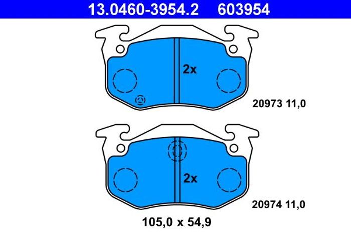 Bremsbelagsatz hinten , passt zu: CITROEN ZX; PEUGEOT 106 II, 205 I, 205 II,...