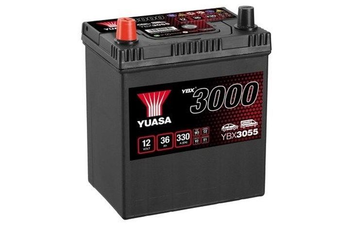 Batterie YUASA 12V 36Ah/330A (EN) YBX3000 SMF (L+ dünner pol – japanische fah...