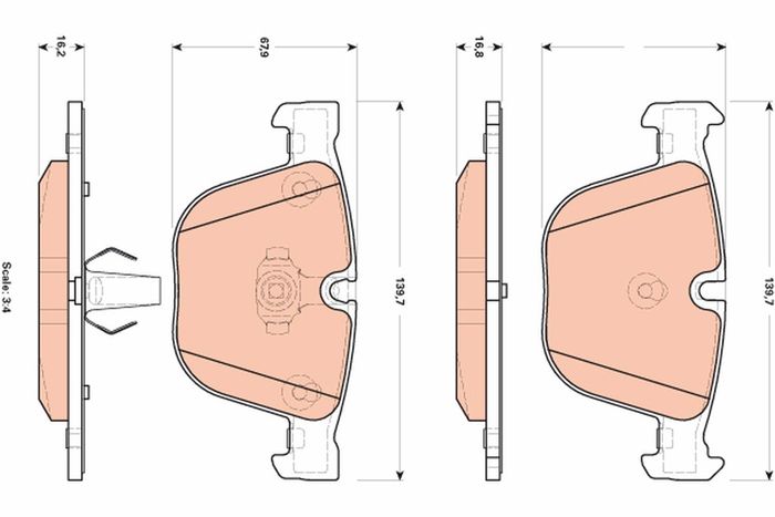 Bremsbelagsatz hinten , passt zu: BMW X5 (E70), X5 (F15, F85), X6 (E71, E72),...