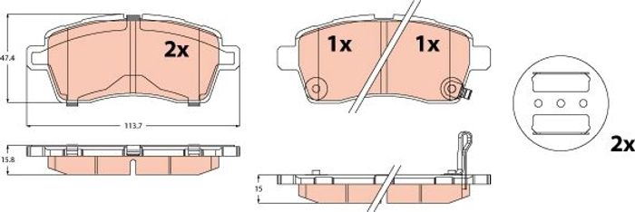 Bremsbelagsatz vorne , passt zu: SUZUKI IGNIS III, SWIFT V 1.2/1.2H 02.16